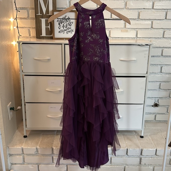 emily west Other - Emily West Girls Purple High-Low Glitter Floral Dress